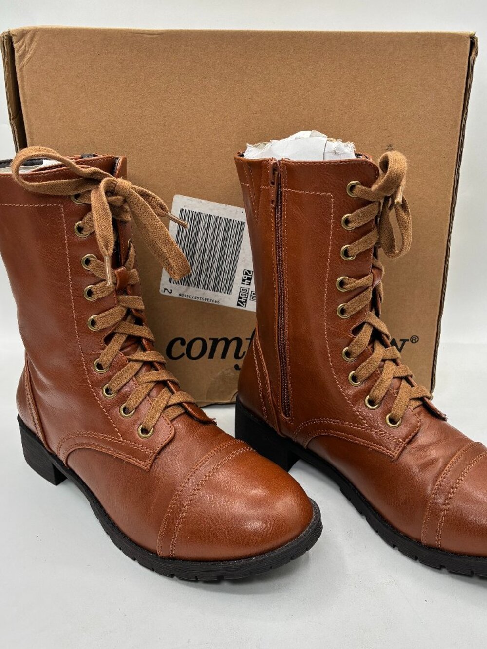 Comfortview Britta Boot Women's Mid Calf Cognac Winter Boots US Size 8 W EUC